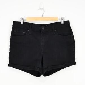 Levi's Women's Mid Length Rolled Hem Short In Black Size 32